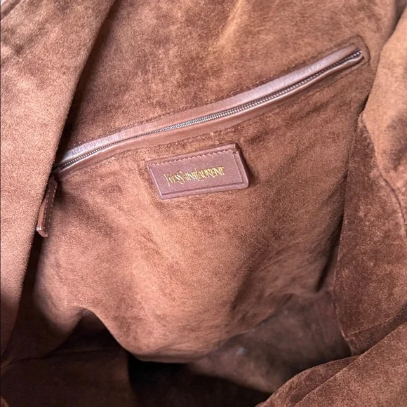 Yves Saint Laurent Roady Natural Raffia Woven Brown Leather Large Hobo bag - Picture 6 of 13